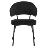 Set van 2 BukkitBow fluwelen eetkamerstoelen met metalen poten, breed en comfortabel, zithoogte 48 cm.