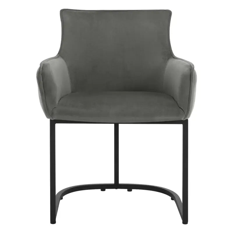 Set van 2 BukkitBow fluwelen eetkamerstoelen met metalen poten, stabiel en comfortabel, zithoogte 46,5 cm.