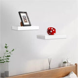 Set van 2 witte MDF boekenplanken van BukkitBow, 25x23x3.8cm of 30x23x3.8cm, maximale belasting 6kg, geschikt voor muurmontage.