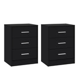 BukkitBow set van 2 moderne nachtkastjes met 3 laden, ruimtebesparend en geschikt voor slaapkamer of woonkamer.