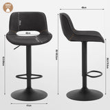 Set van 2 verstelbare en draaibare vintage kunstleren barkrukken van BukkitBow, ideaal voor zithoek of bar.