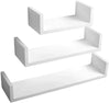 Set van 3 zwevende boekenplanken van BukkitBow in gelakt MDF, diverse maten, inclusief bevestigingen, voor stijlvolle opbergruimte