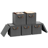 Set van 3 of 5 opvouwbare stoffen opbergdozen met deksel van BukkitBow, organiser en opbergoplossingen voor thuis
