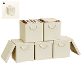 BukkitBow set van 3 of 5 opvouwbare stoffen opbergdozen met deksels, organizer voor spullen, in verschillende maten
