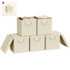 BukkitBow set van 3 of 5 opvouwbare stoffen opbergdozen met deksels, organizer voor spullen, in verschillende maten