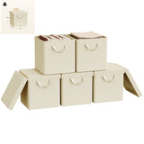BukkitBow set van 3 of 5 opvouwbare stoffen opbergdozen met deksel, organizer voor kleding en accessoires