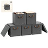 BukkitBow set van 3 of 5 opvouwbare stoffen opbergdozen met deksel, organiser voor huishoudelijk gebruik