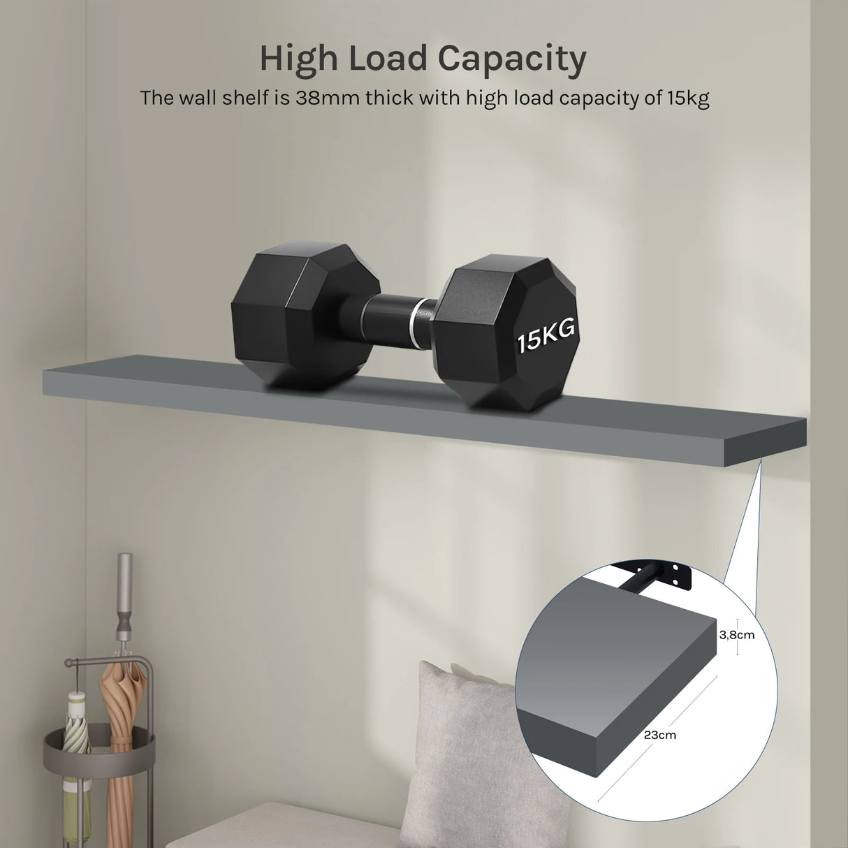 BukkitBow - Set van 3 Zwevende Wandplanken - Fotoplank - Wandrek - Muurdecoratie