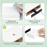 Set van 3 witte zwevende boekenplanken van MDF, BukkitBow, 10,5x7,8x3cm, draagvermogen 2,5kg, elegant en tijdloos design.