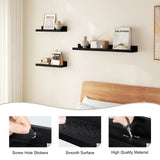 Set van drie BukkitBow zwevende houten wandplanken, ideaal als fotoplank of wandrek voor decoratie.