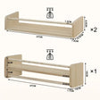 Set van 3 zwevende wandplanken van massief grenenhout door BukkitBow, natuurlijke Montessori boekenplank voor kinderkamers.