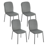Set van 4 BukkitBow eetkamerstoelen met fluwelen zitting en metalen frame, stapelbare stoelen voor eetkamer of woonkamer.