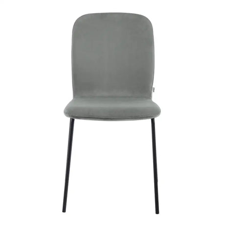 Set van 4 BukkitBow eetkamerstoelen met fluwelen zitting en metalen frame, stapelbare design, moderne eetkamerstoel