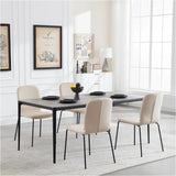 BukkitBow set van 4 eetkamerstoelen met fluwelen zitting en metalen frame, stapelbaar en modern design