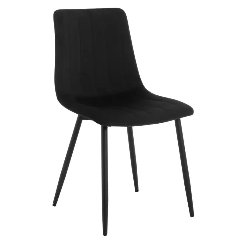 Set van 4 BukkitBow eetkamerstoelen in fluweel of leer met metalen poten, ergonomisch ontwerp, Scandinavisch stijl.