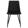 Set van 4 BukkitBow eetkamerstoelen in fluweel of leer met metalen poten, ergonomisch ontwerp in Scandinavische stijl