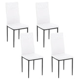 Set van 4 BukkitBow eetkamerstoelen met kunstleer of fluweel, metalen poten, ergonomisch en duurzaam, 40x98x52 cm.