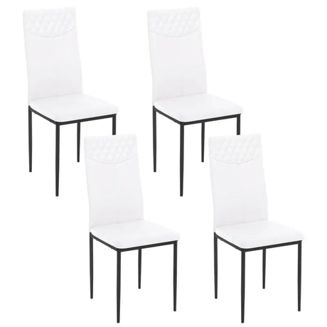 Set van 4 BukkitBow eetkamerstoelen met kunstleer of fluweel, metalen poten, ergonomisch en duurzaam, 40x98x52 cm.