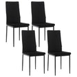 Set van 4 BukkitBow eetkamerstoelen met kunstleer en fluweel, metalen poten, ergonomisch en duurzaam, 40x98x52 cm.