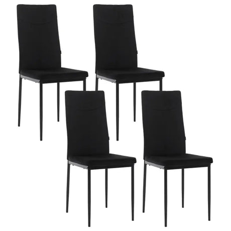 Set van 4 BukkitBow eetkamerstoelen met kunstleer en fluweel, metalen poten, ergonomisch en duurzaam, 40x98x52 cm.