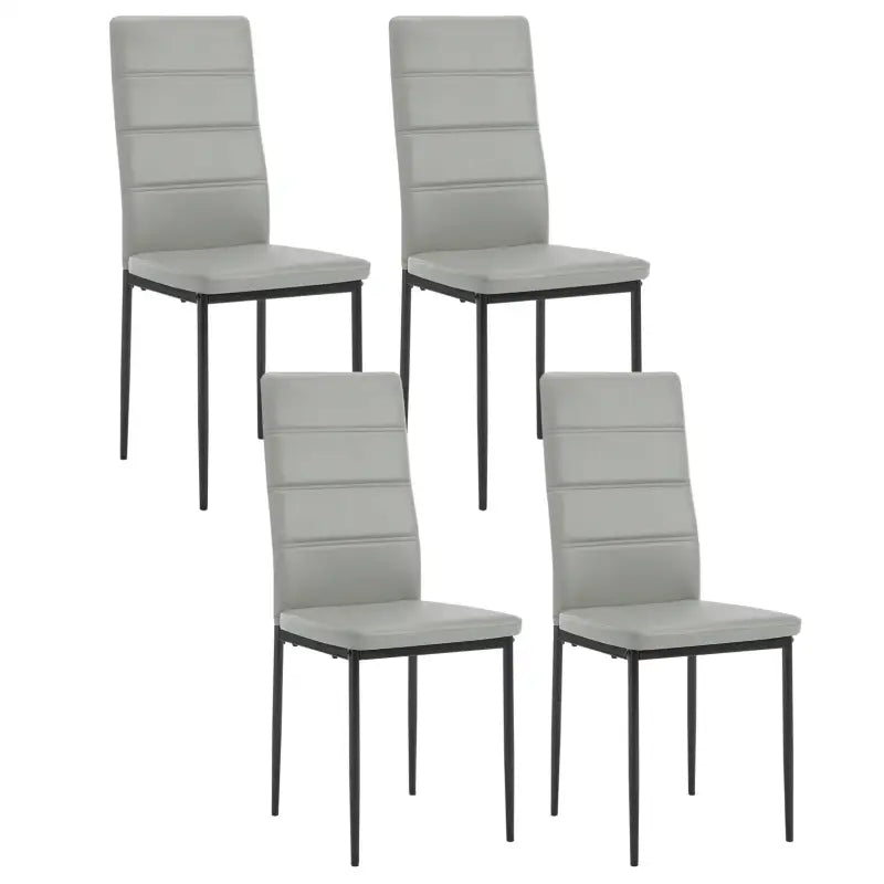 Set van 4 BukkitBow eetkamerstoelen van kunstleer en fluweel met metalen onderstel, comfortabele en stijlvolle keukenstoelen