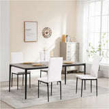 Set van 4 BukkitBow eetkamerstoelen van kunstleer en fluweel met metalen onderstel, stijlvolle en comfortabele eetkamerstoelen