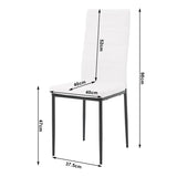 Set van 4 BukkitBow eetkamerstoelen van kunstleer en fluweel met metalen onderstel, elegante en comfortabele eetkamerstoelset