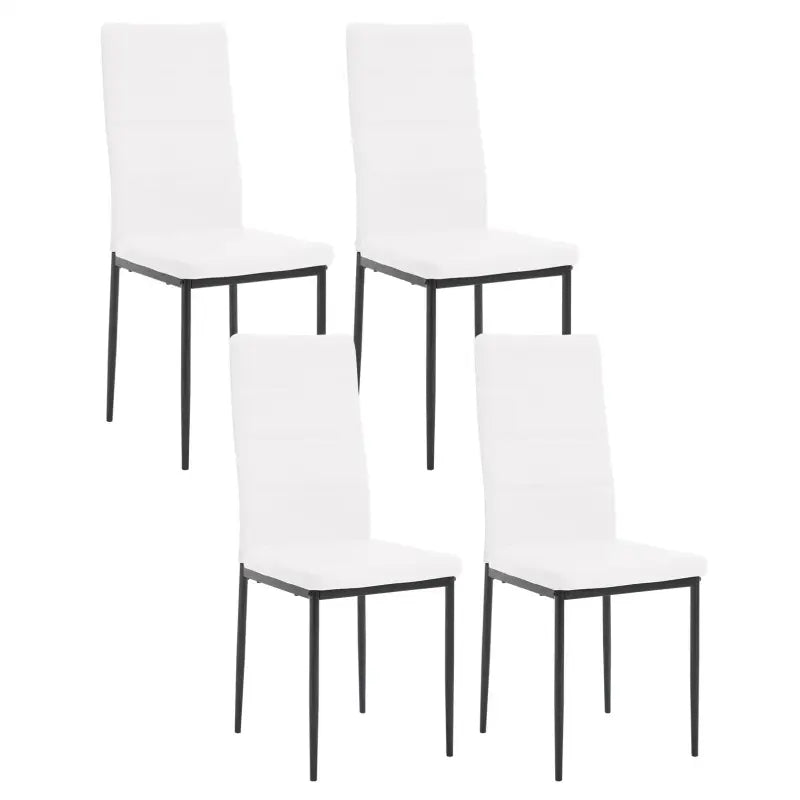Set van 4 BukkitBow eetkamerstoelen van kunstleer en fluweel met metalen onderstel, stijlvolle en comfortabele eetkamerstoelen