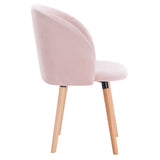 Set van 4 BukkitBow fluwelen eetkamerstoelen met massief houten frame, ergonomisch design en zithoogte van 47 cm.