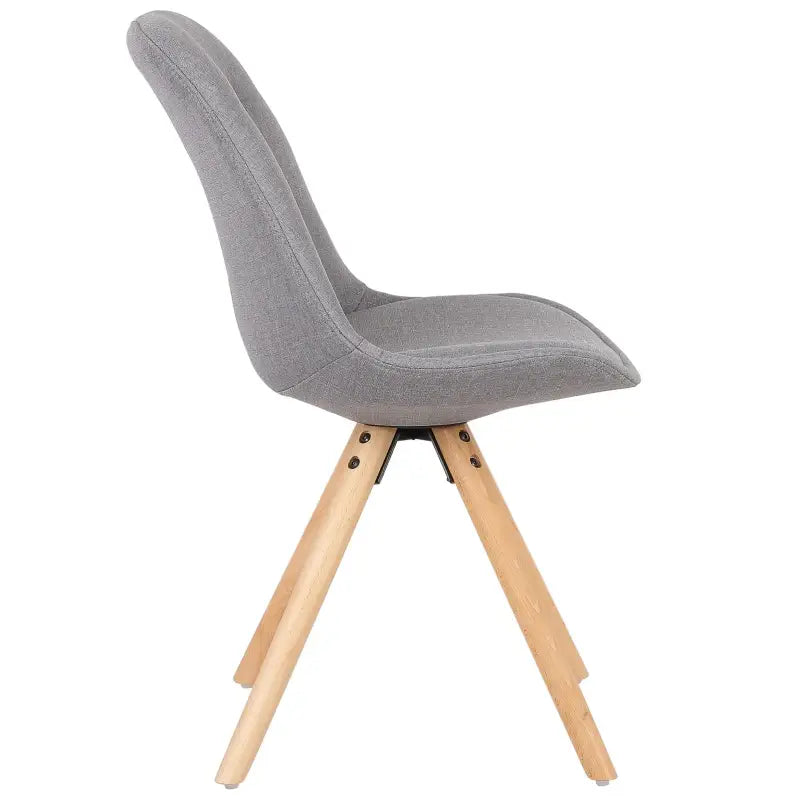 Set van 4 linnen eetkamerstoelen van BukkitBow met massief houten poten, ergonomisch en multifunctioneel, zithoogte 46 cm