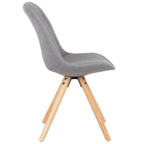 Set van 4 linnen eetkamerstoelen van BukkitBow met massief houten poten, ergonomisch en multifunctioneel, zithoogte 46 cm