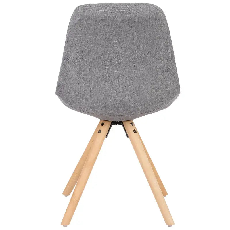 Set van 4 BukkitBow linnen eetkamerstoelen met massief houten poten, ergonomisch en multifunctioneel, zithoogte 46 cm.