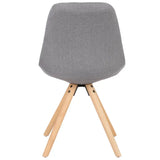 Set van 4 BukkitBow linnen eetkamerstoelen met massief houten poten, ergonomisch en multifunctioneel, zithoogte 46 cm.