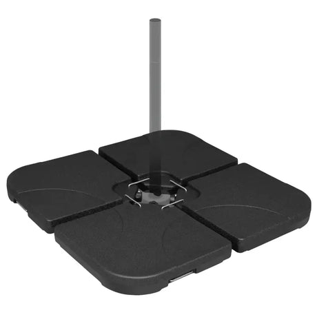 Set van 4 weerbestendige vulbare parasolvoetplaten van BukkitBow met metalen handvatten voor stevige parasolgrond.