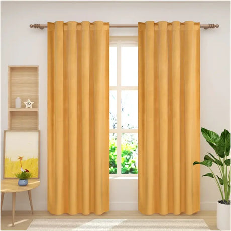 BukkitBow verduisteringsgordijn van polyester velours, 300g/m², in verschillende maten en kleuren, hangend voor raam.