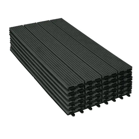 BukkitBow WPC terrasplanken set met 6 tegels van 30x60cm, plug-in systeem voor duurzame terrasvloer