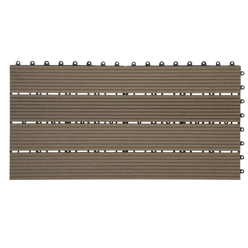 BukkitBow WPC terrasplanken set met 6 tegels van 30x60cm, plug-in systeem voor terrassenvloer.