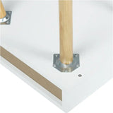 BukkitBow smal nachtkastje met lade, MDF en massief hout, afmetingen 39,8x40,5x49cm, max belasting 5kg.
