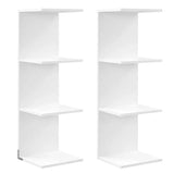 Witte BukkitBow staande boekenkast met 7 niveaus, vrijstaand, 190 cm hoog, geschikt voor boeken en decoratie.