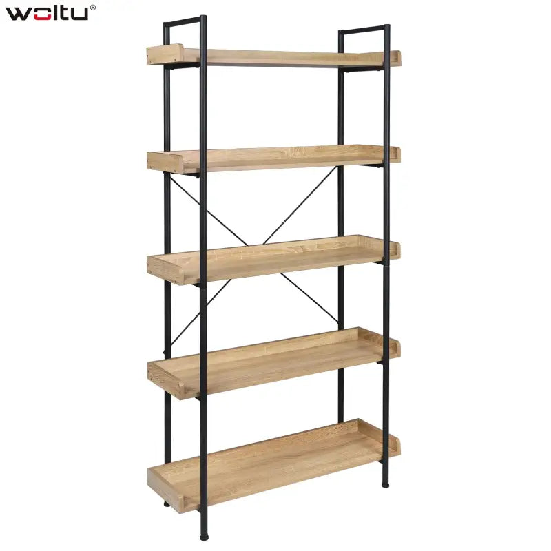 BukkitBow staande boekenkast met 5 water- en krasbestendige planken, eenvoudig te monteren, afmetingen 91x25,5x173 cm.