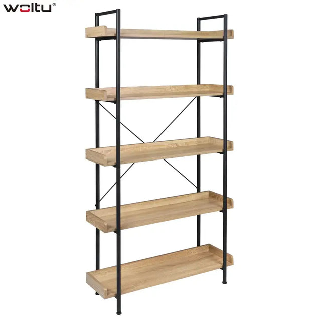 BukkitBow staande boekenkast met 5 water- en krasbestendige planken, eenvoudig te monteren, afmetingen 91x25,5x173 cm.