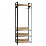 BukkitBow staande kapstok met rek en planken, grote opslagruimte, 56x36x170 cm, multifunctioneel en handig voor in de hal