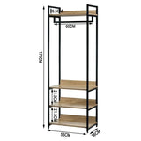 BukkitBow staande kapstok met rek en planken, grote opslagruimte, multifunctioneel, afmetingen 56x36x170 cm