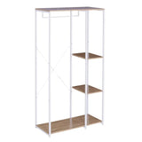BukkitBow staande kapstok met planken, jassenhaak en schoenenplank, moderne houten garderobe voor entree.