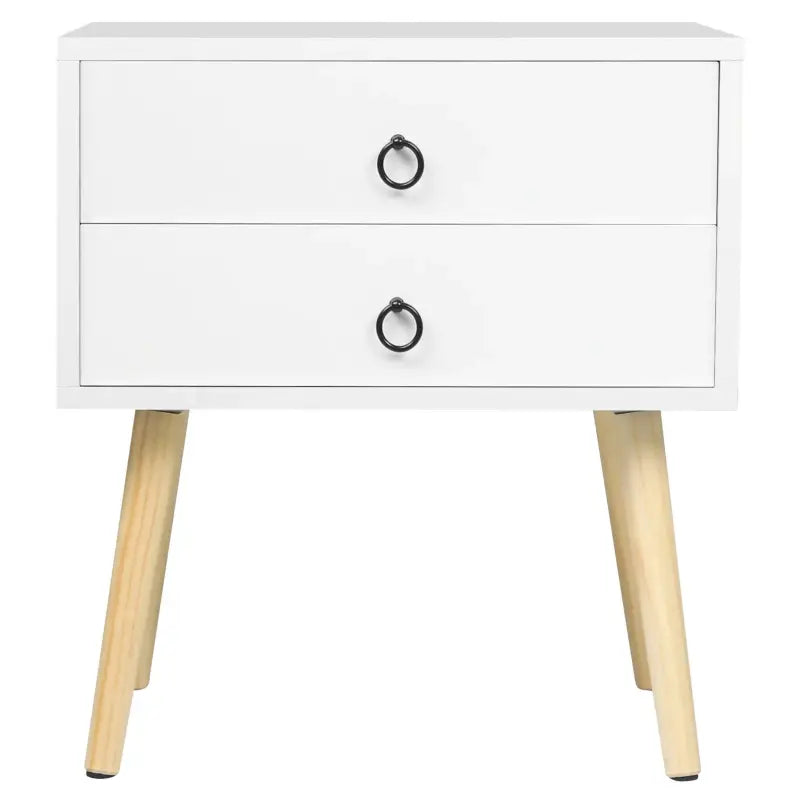 BukkitBow stabiel nachtkastje van MDF en massief hout, 46x35x50 cm, belastbaar tot 5 kg, voor naast het bed