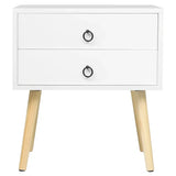 BukkitBow stabiel nachtkastje van MDF en massief hout, 46x35x50 cm, belastbaar tot 5 kg, voor naast het bed