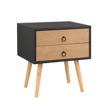 BukkitBow stabiel nachtkastje van MDF en massief hout, 46x35x50 cm, geschikt tot 5 kg, modern design.