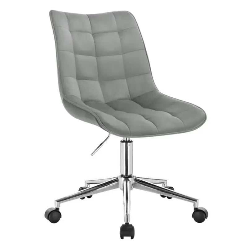 BukkitBow bureaustoel met verchroomd staal, verstelbaar met wielen, in fluweel, linnen en synthetisch leer, 360° draaibaar en ergonomisch