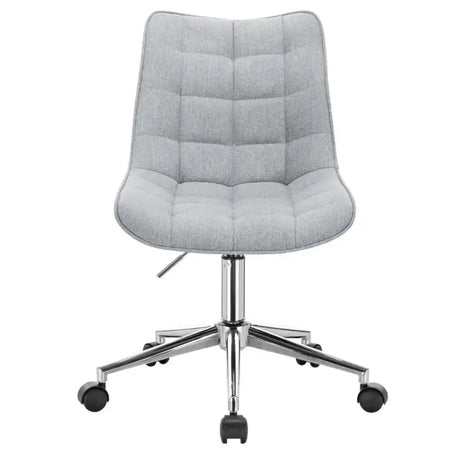 BukkitBow bureaustoel met verstelbare hoogte, 360° draaibaar, fluwelen en synthetisch leren bekleding, verchroomd stalen frame.
