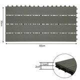 BukkitBow terrasplanken met houtlook, 30x60cm, set van 6 stuks met snel klik-systeem in diverse kleuren voor terras of vlonder
